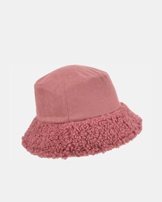 Розовая шляпа-ведро с полями из овчины Seeberger, розовый