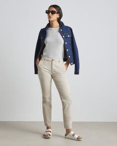 Женские длинные китайские брюки Easy Wear, светло-серый