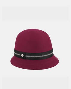 Шляпа-клош бордового цвета из шерсти с лентой M by Flechet, бордо