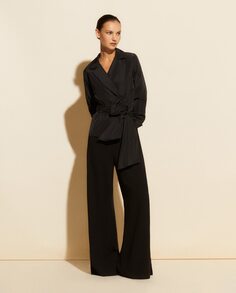 Однотонные и широкие женские брюки El Corte Inglés, черный