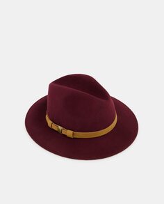 Шляпа-федора из шерсти бордового цвета Tirabasso, бордо