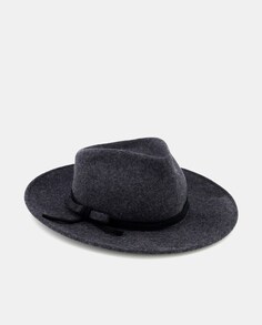Серая фетровая шляпа-федора с лентой Tirabasso, темно-серый
