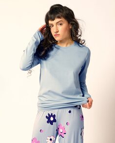 Женская футболка с длинными рукавами Skiny, светло-синий