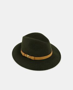 Зеленая шерстяная шляпа-федора Tirabasso, зеленый