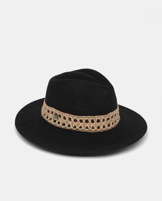 Черная шерстяная шляпа Indiana с полоской Aranda, черный