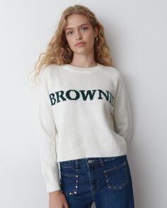 Женский свитер с длинными рукавами и логотипом спереди Brownie
