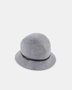 Светло-серая шерстяная шляпа-клош Tirabasso, светло-серый