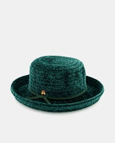 Зеленая шляпа из синели на шнурке Aranda, зеленый