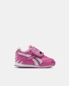 Розовые кроссовки для девочки с низким берцем, фантазийным рисунком и застежкой на липучку Reebok, розовый