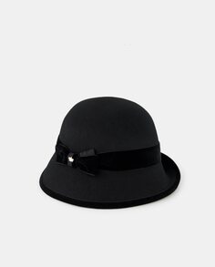 Черная фетровая шляпа-клош Tirabasso, черный