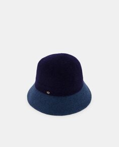 Двухцветная шляпа-клош темно-синего цвета Tirabasso, синий