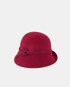Фетровая шляпа-клош бордового цвета с отделкой Tirabasso, бордо