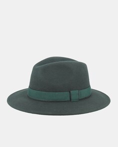 Зеленая фетровая шляпа-федора M by Flechet, зеленый