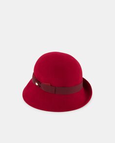 Шляпа-клош бордового цвета из шерсти Tirabasso, бордо