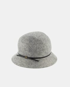 Светло-серая фетровая шляпа с ремешком Tirabasso, светло-серый