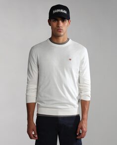 Белый мужской свитер с круглым вырезом Napapijri, белый