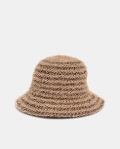 Полосатая шляпа-клош в коричневых тонах Nine West, коричневый