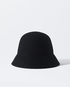 Женская однотонная шляпа-ведро из шерсти Parfois, черный