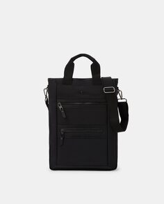 Черная сумка-шопер с внешними карманами Emidio Tucci, черный