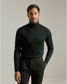 Мужской черный свитер с высоким воротником PuroEgo, черный