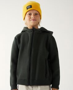 Вязаный свитер для мальчика на молнии Ecoalf, черный