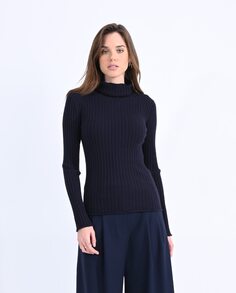 Женский свитер с высоким воротником и длинными рукавами Molly Bracken, темно-синий