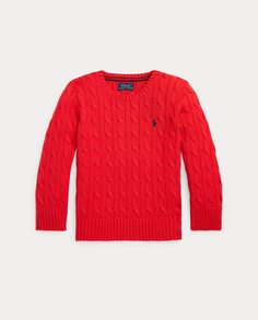 Красный свитер косой вязки для мальчика Polo Ralph Lauren, красный