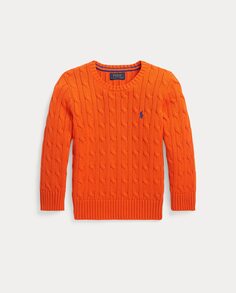 Оранжевый хлопковый свитер для мальчика Polo Ralph Lauren, оранжевый