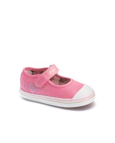 Холщовые кроссовки для девочки из розовой ткани Pablosky, розовый