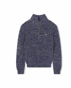 Хлопковый свитер для мальчика на молнии Timberland, темно-синий