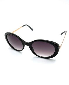 Черные овальные женские солнцезащитные очки Valeria Mazza Design Starlite, черный