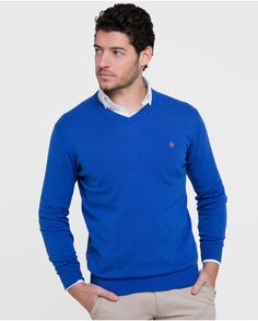 Мужской синий свитер с v-образным вырезом Valecuatro, синий