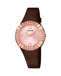 K5659/3 Модные женские часы из черного каучука Calypso, черный