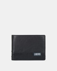 Черный кожаный кошелек на шесть карт Liberto, черный