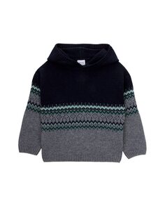 Вязаный свитер с капюшоном для мальчика KNOT, серый