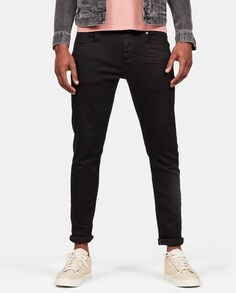 Мужские зауженные черные джинсы 3301 G-Star Raw, черный