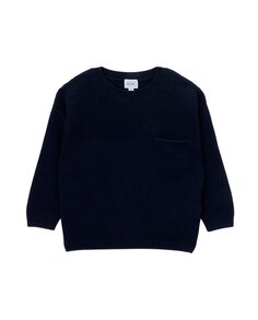 Однотонный детский свитер с круглым вырезом KNOT, темно-синий