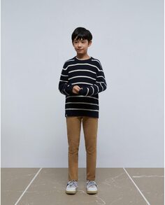 Полосатый свитер для мальчика с круглым вырезом Scalpers, черный
