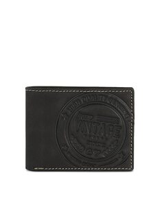 Мужской винтажный кожаный кошелек с защитой RFID черного цвета SKPAT, черный