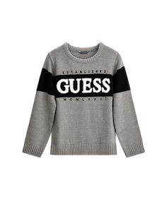 Двухцветный свитер для мальчика с длинными рукавами Guess, серый