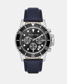 Everest MK9091 Синие кожаные мужские часы с хронографом Michael Kors, синий