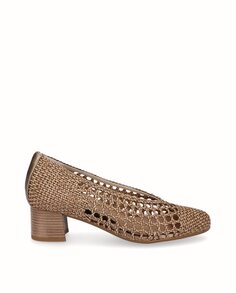 Серо-коричневые женские туфли-лодочки с плетеной отделкой D&apos;Chicas D'chicas