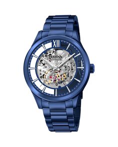 F20631/1 Автоматические мужские часы скелетон из синей стали Festina, синий