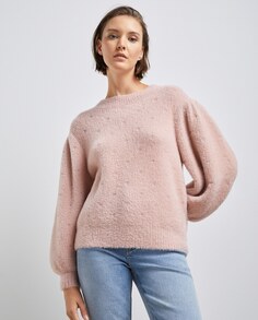 Женский меховой свитер с объемными рукавами Easy Wear, розовый