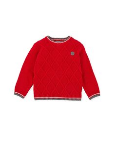 Красный свитер для мальчика в технике ромбов Tutto Piccolo, красный