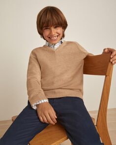 Базовый свитер для мальчика с длинными рукавами Coconut El Corte Inglés, бежевый