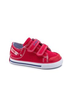 Красные парусиновые кроссовки для мальчика с двойной застежкой-липучкой Pablosky, красный
