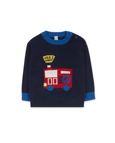 Трикотажный свитер для мальчика темно-синего цвета Tuc tuc, темно-синий