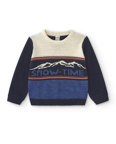 Разноцветный свитер для мальчика с круглым вырезом Charanga, синий