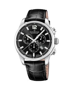 C4745/6 Мужские спортивные черные кожаные мужские часы Candino, черный